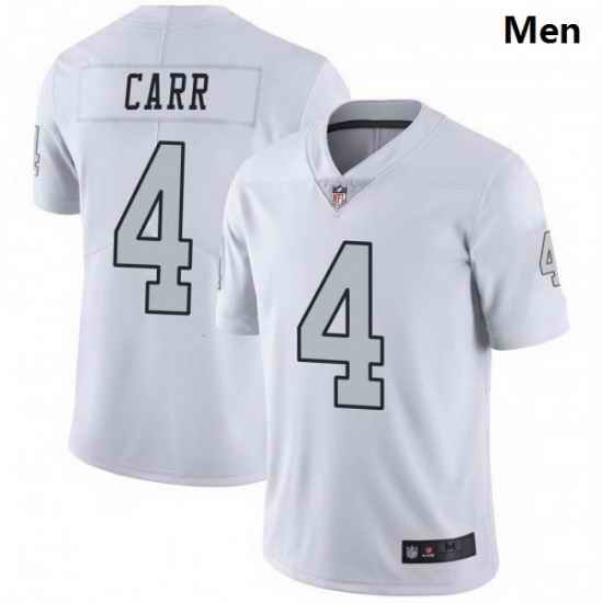 Men Las Vegas Raiders 4 Derek Carr White Color Rush Limited Jersey